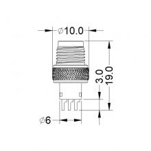 Moldable Connector, A Code - M8 8pins A code male moldable connector, unshielded